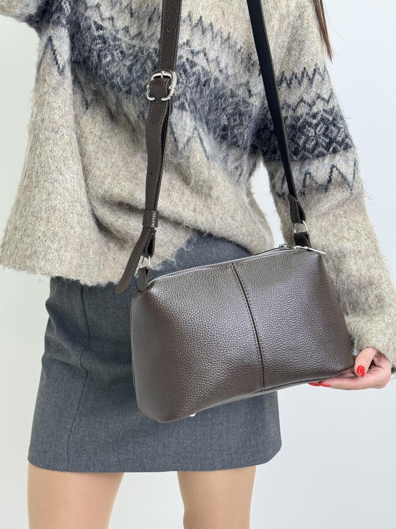 Сумка женская кожаная шоколадная FM1772A