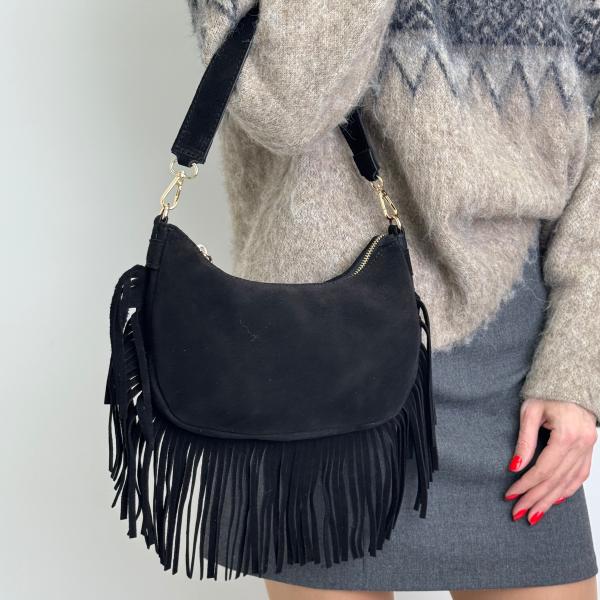 Сумка жіноча шкіряна чорна FM1775A