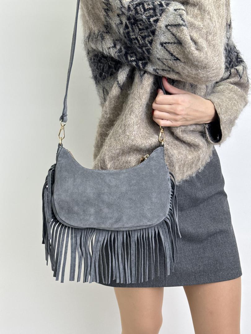 Сумка жіноча шкіряна сіра FM1775D