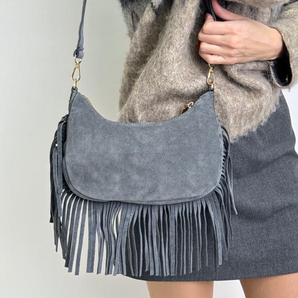 Сумка жіноча шкіряна сіра FM1775D