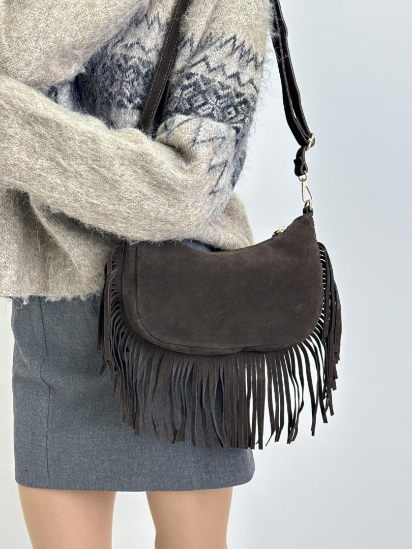 Сумка жіноча шкіряна шоколадна FM1775F