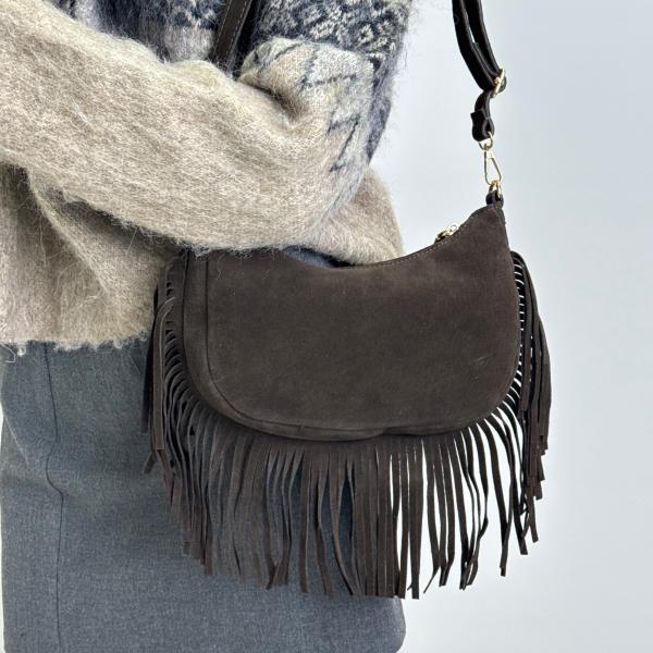 Сумка жіноча шкіряна шоколадна FM1775F