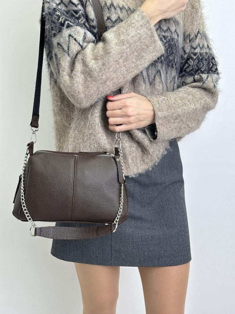 Сумка жіноча шкіряна шоколадна FM1776A