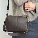 Сумка жіноча шкіряна шоколадна FM1776A