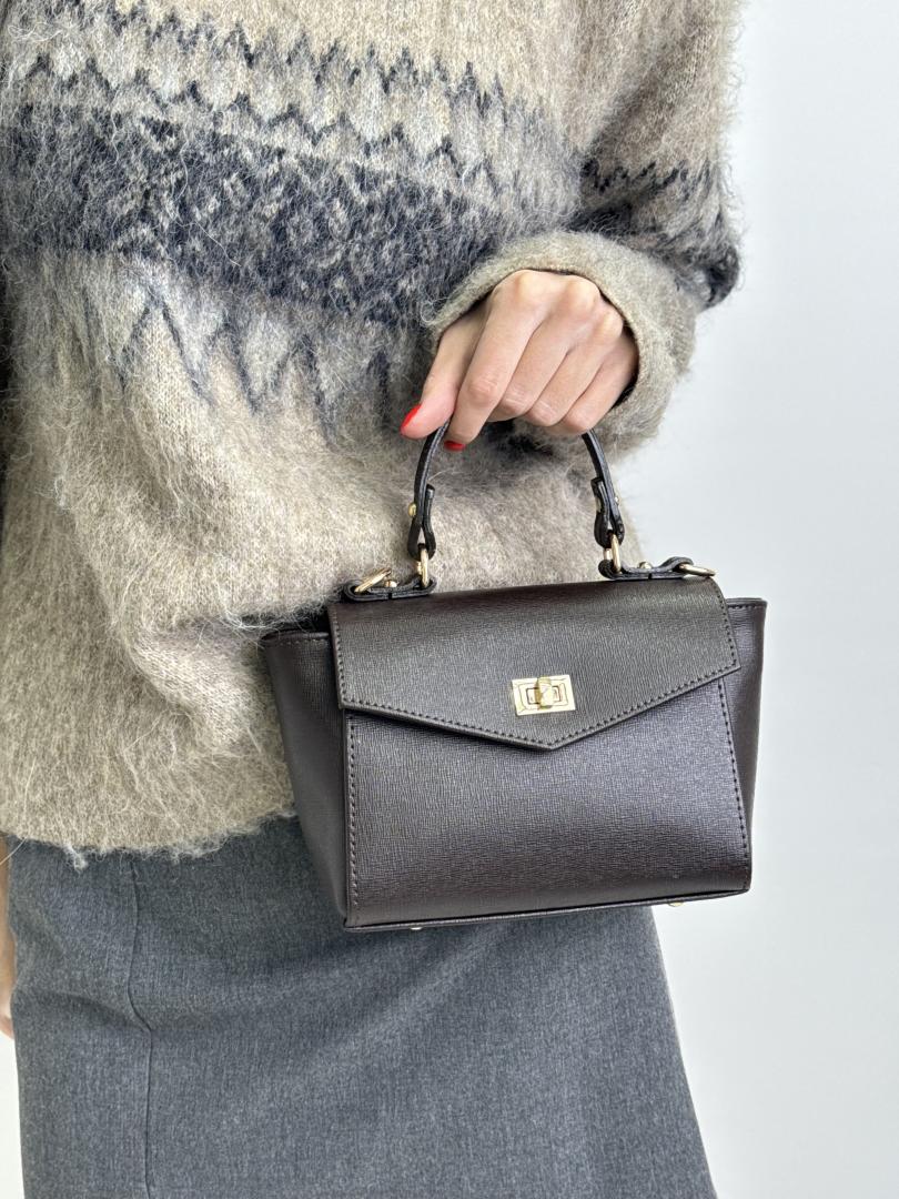 Сумка жіноча шкіряна шоколадна FM1101AC