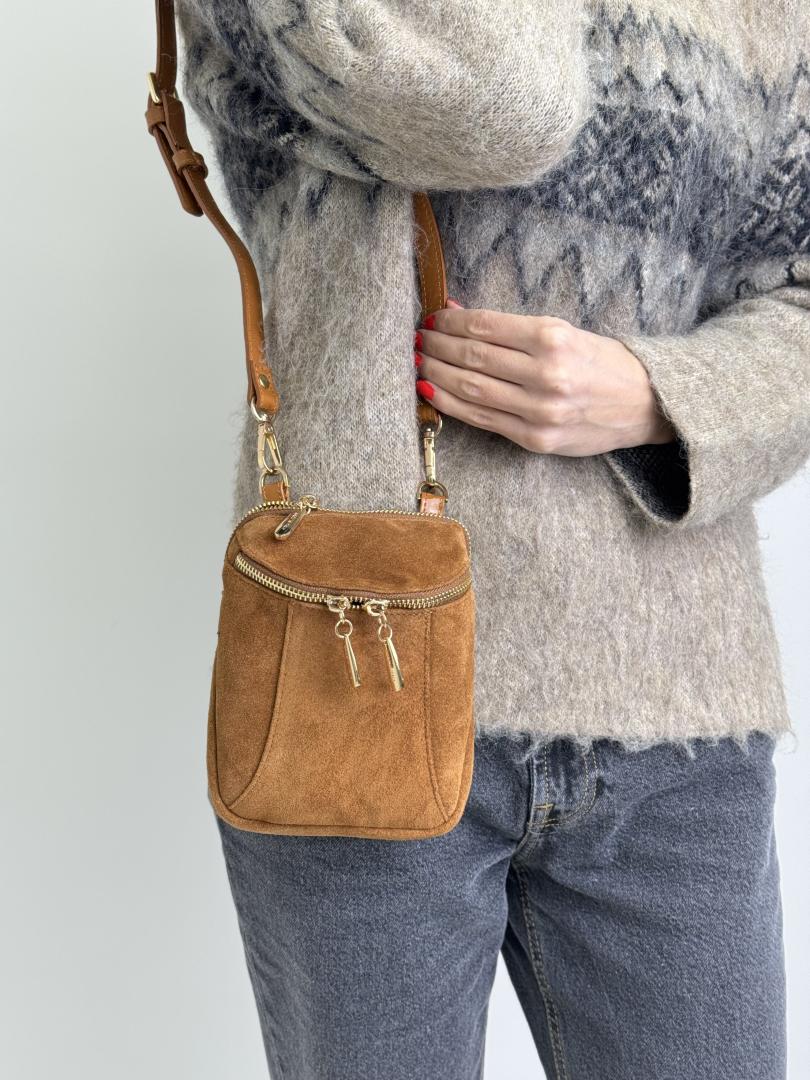 Сумка жіноча шкіряна карамельна FM1383O