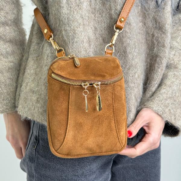 Сумка жіноча шкіряна карамельна FM1383O