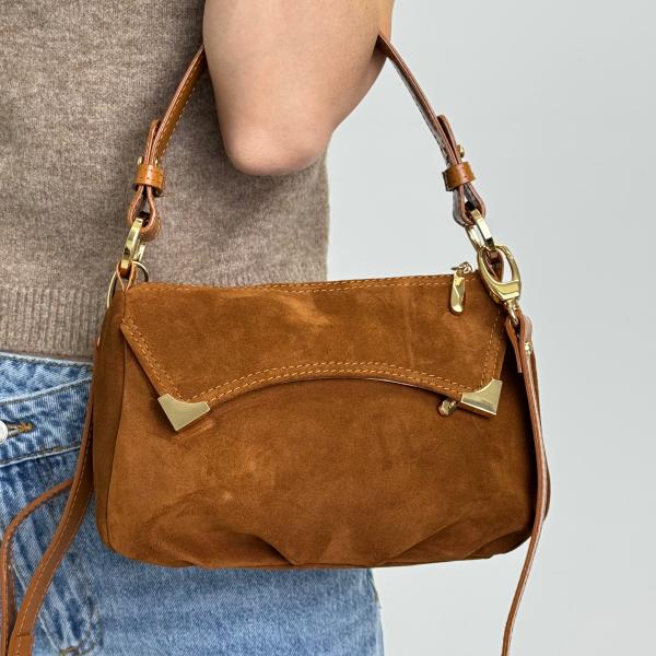 Сумка жіноча шкіряна карамельна FM1217U