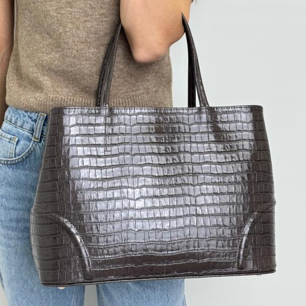 Сумка женская кожаная шоколадная FM1063X