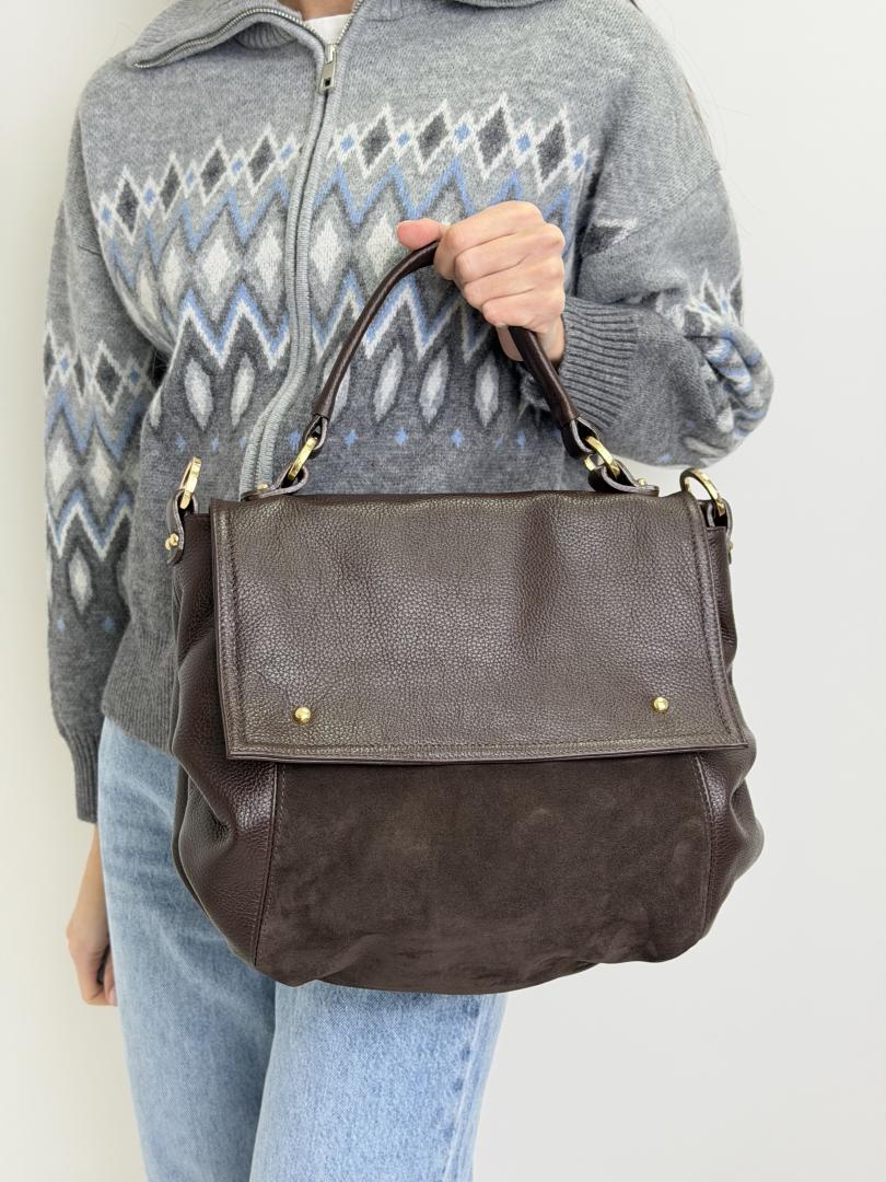 Сумка женская кожаная шоколадная FM1777B