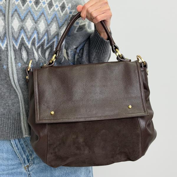 Сумка женская кожаная шоколадная FM1777B