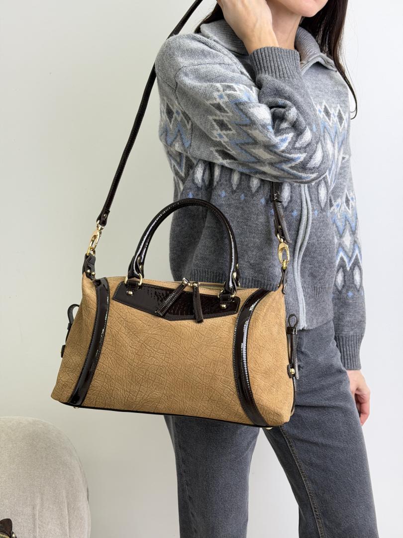 Сумка женская кожаная бежевая FM1756B