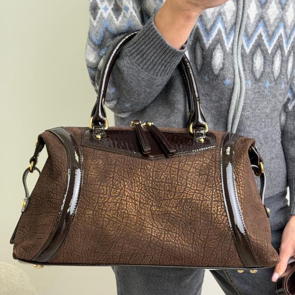 Сумка женская кожаная шоколадная FM1756C