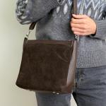 Сумка женская кожаная шоколадная FM1771D