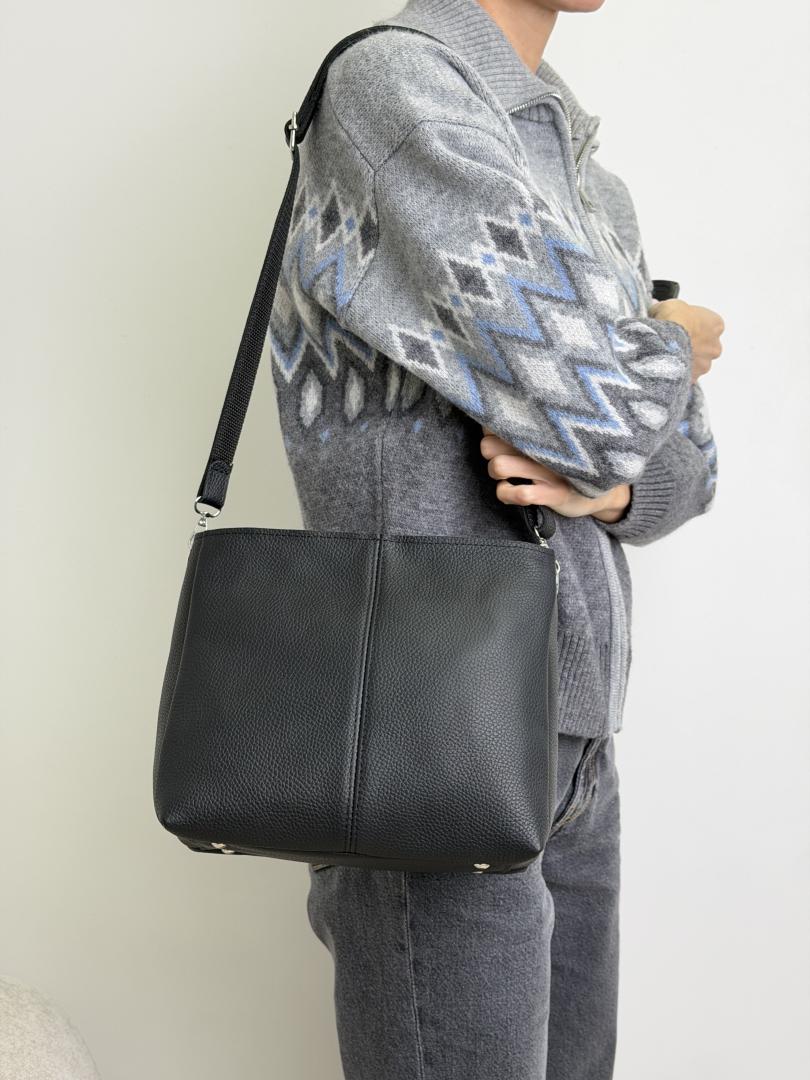 Сумка женская кожаная черная FM1778B