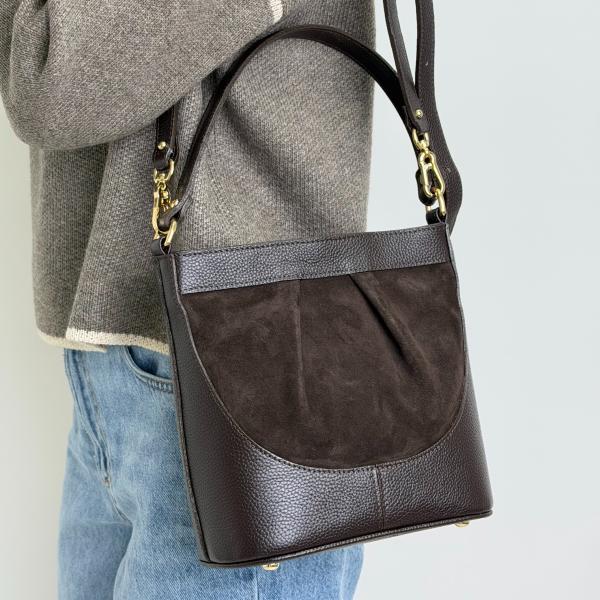 Сумка женская кожаная шоколадная FM1779A