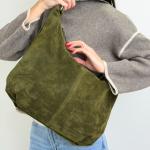 Сумка женская кожаная оливковая FM1780D