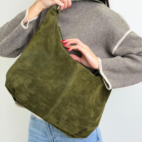 Сумка женская кожаная оливковая FM1780D