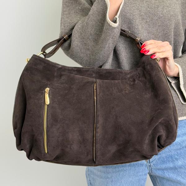 Сумка женская кожаная шоколадная FM1377D