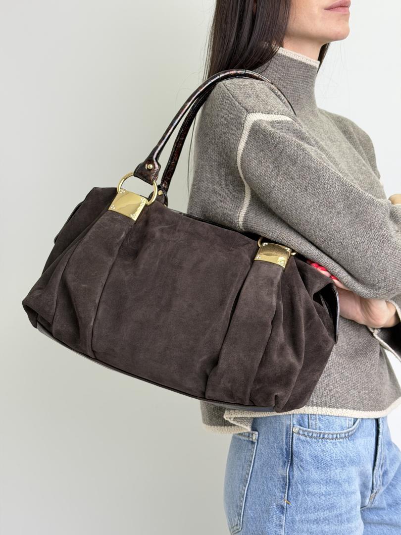 Сумка женская кожаная шоколадная FM1782A