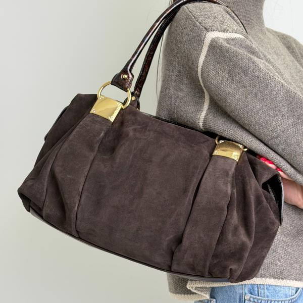 Сумка женская кожаная шоколадная FM1782A