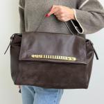 Сумка женская кожаная шоколадная FM1783A