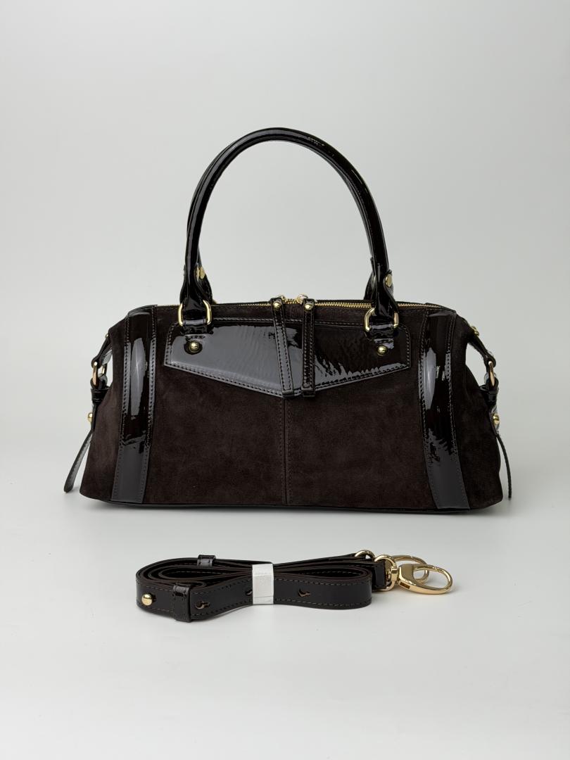 Сумка женская кожаная шоколадная FM1756D