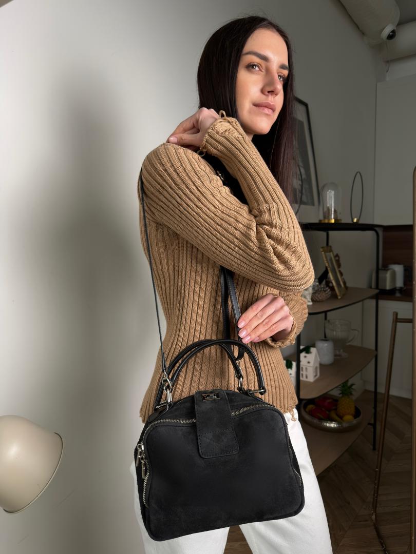 Сумка женская кожаная черная FM0838AR