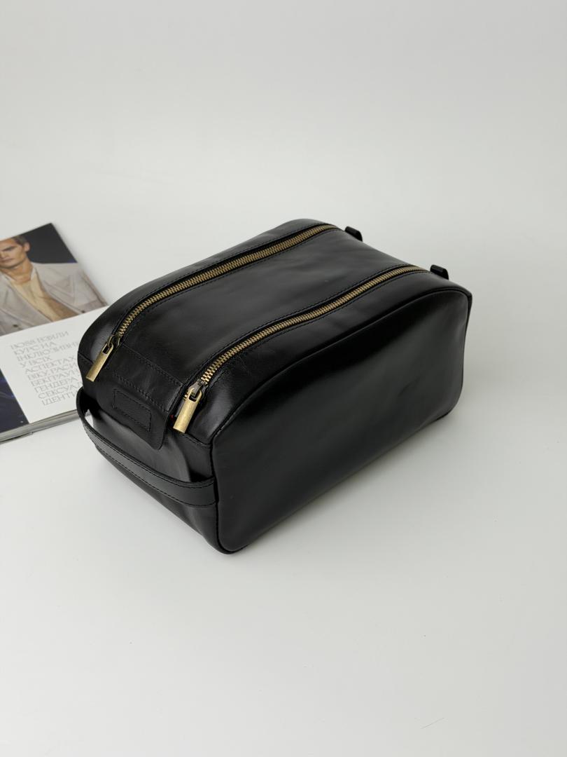 Косметичка кожаная мужская черная FM1784A