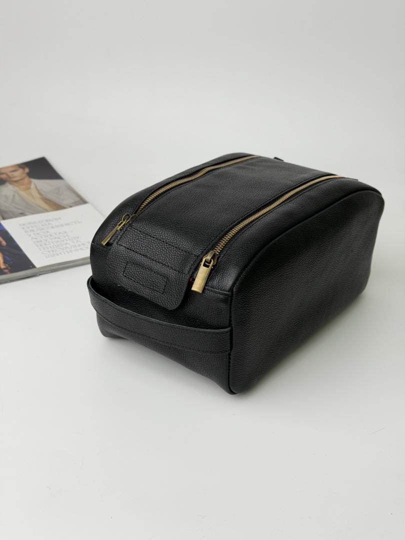 Косметичка кожаная мужская черная FM1784B