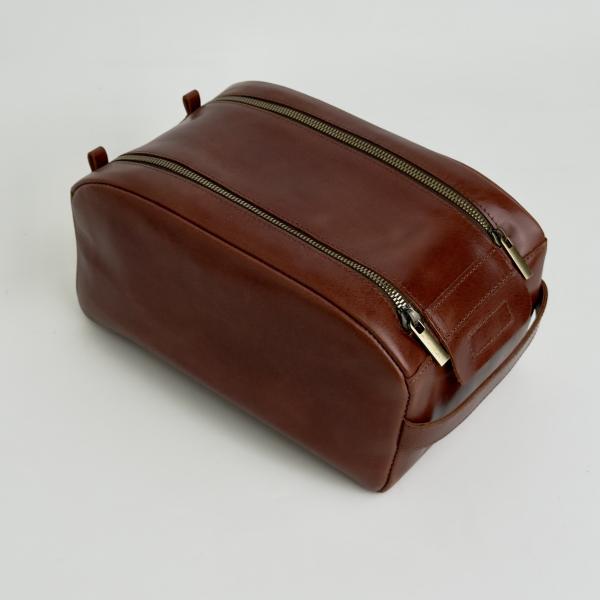 Косметичка кожаная мужская карамельная FM1784C