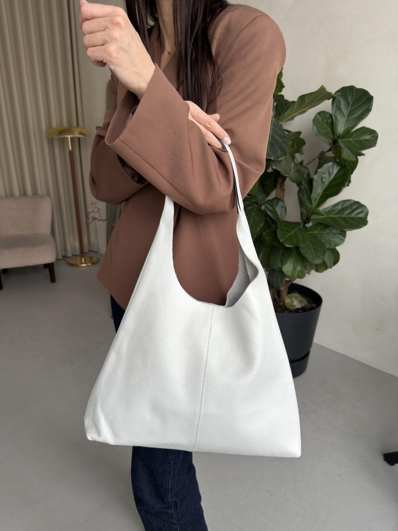 Сумка женская кожаная белая FM1786C