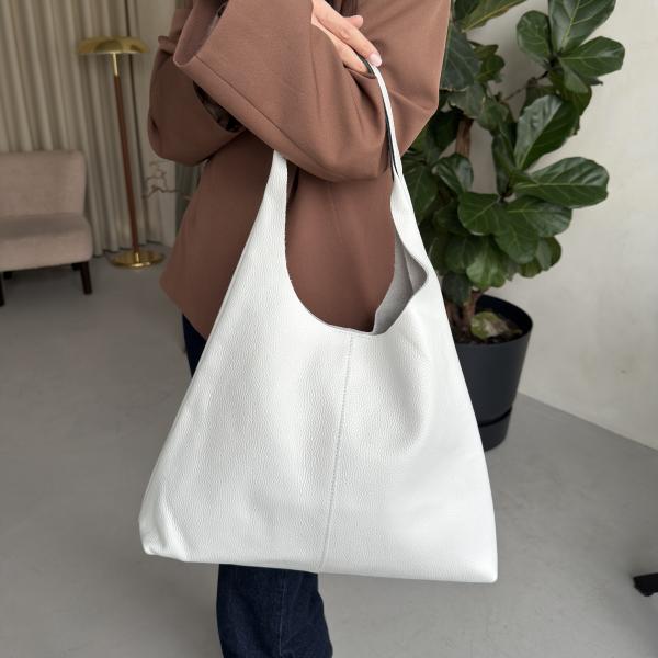 Сумка женская кожаная белая FM1786C