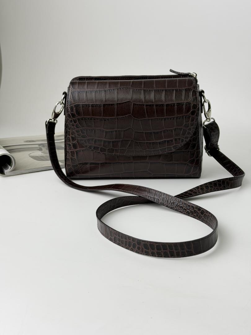 Сумка жіноча шкіряна шоколадна FM0973AG