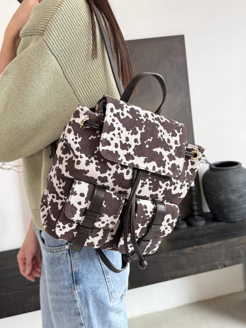 Рюкзак женский кожаный  шоколадный FM1384D