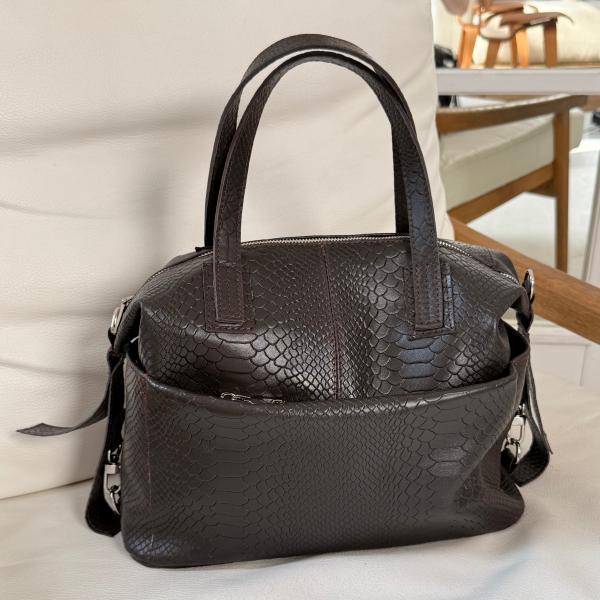 Сумка женская кожаная шоколадная FM1234H