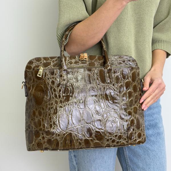 Сумка жіноча шкіряна тауп FM1218E