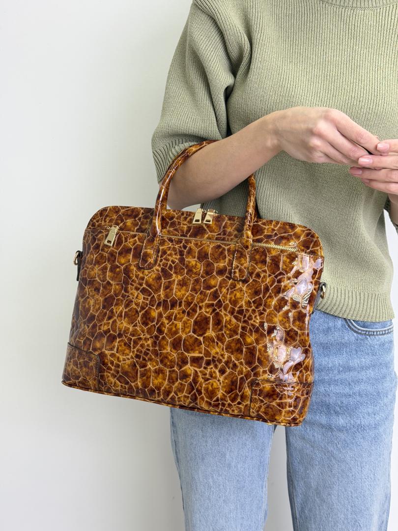 Сумка жіноча шкіряна коричнева FM1218F