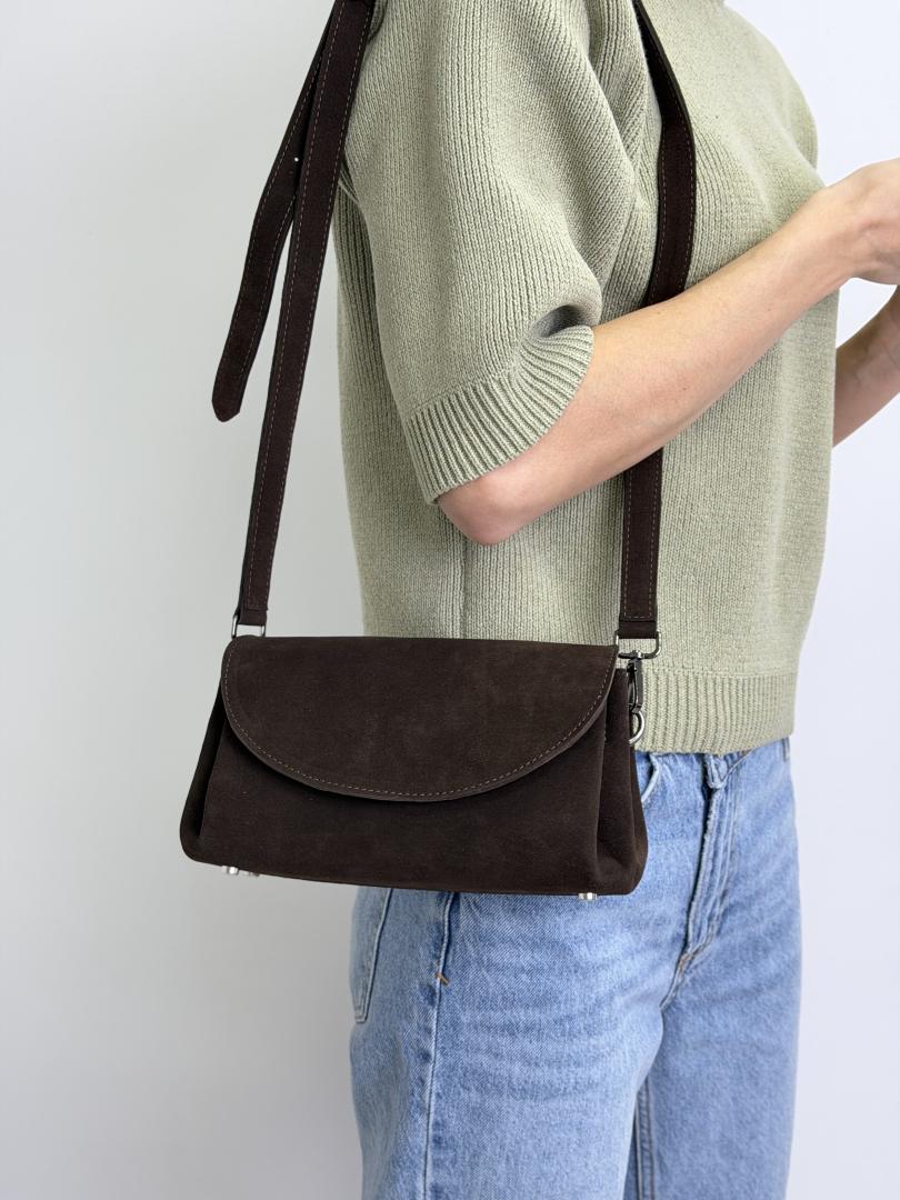 Сумка жіноча шкіряна шоколадна FM1666G