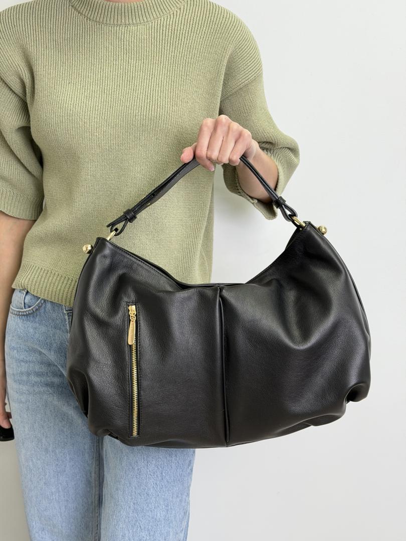 Сумка жіноча шкіряна чорна FM1377E