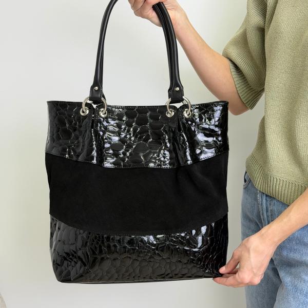 Сумка женская кожаная черная FM1790A