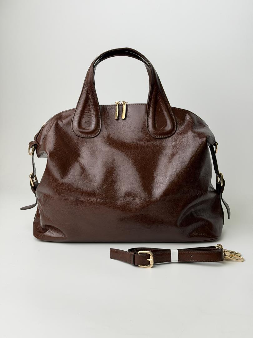 Сумка женская кожаная шоколадная FM1240AP