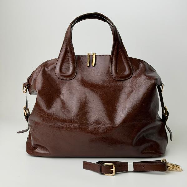 Сумка женская кожаная шоколадная FM1240AP