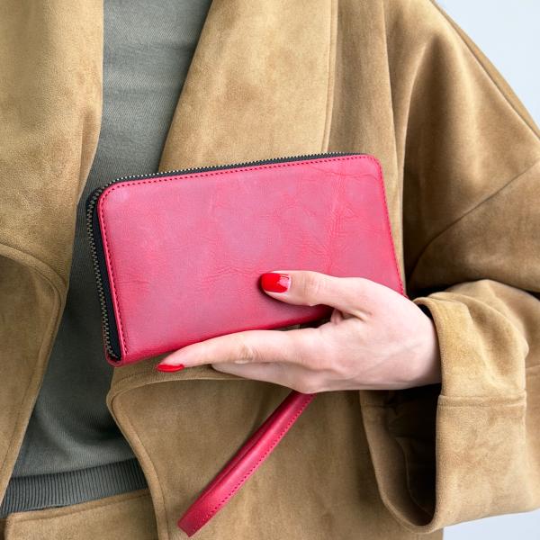 Кошелек женский кожаный красный FM1793B