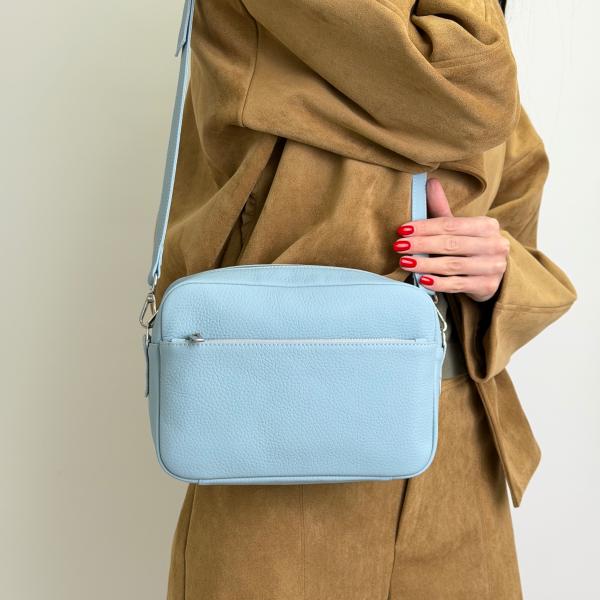 Сумка женская кожаная голубая FM1794A