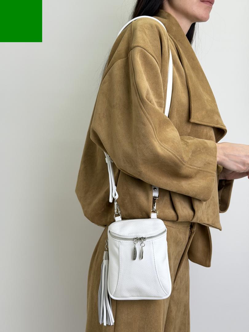 Сумка женская кожаная белая FM1383P