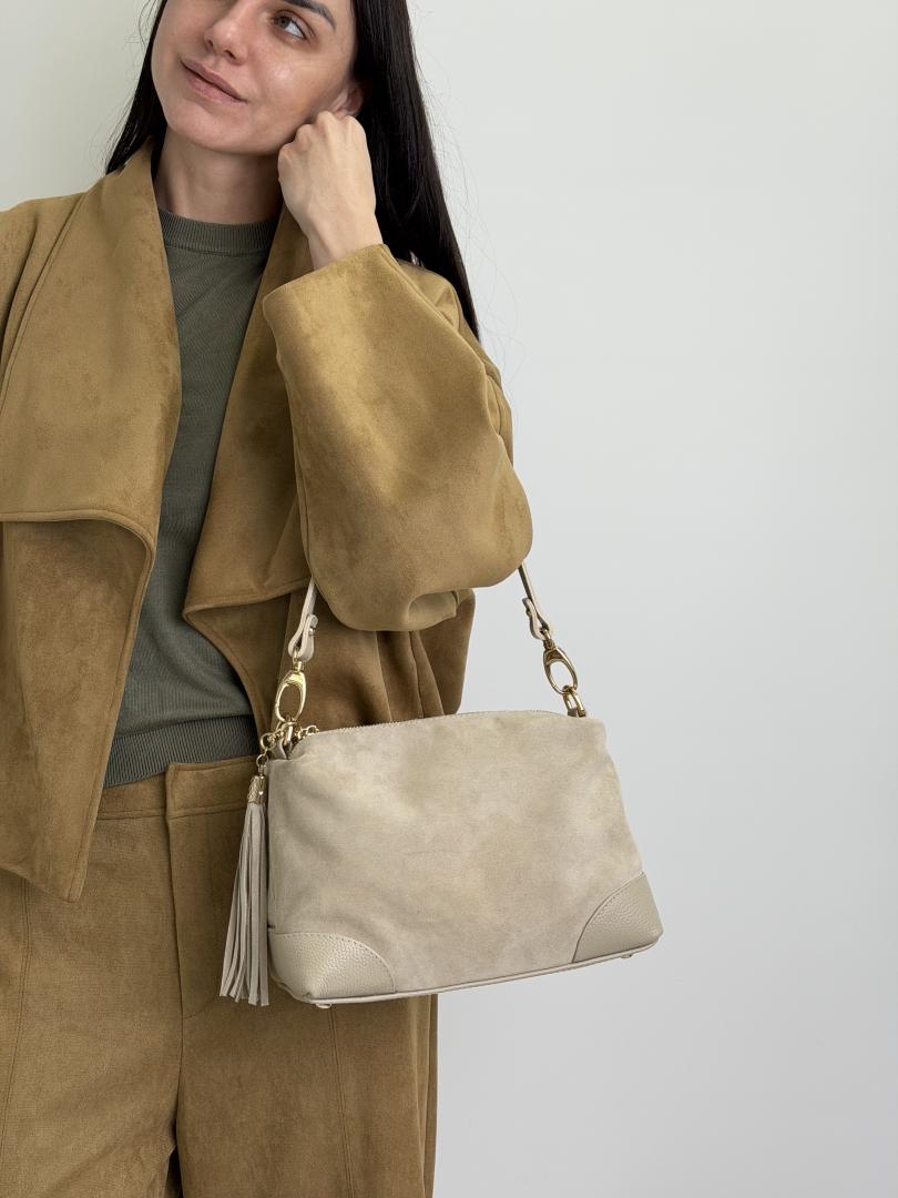 Сумка женская кожаная бежевая FM1365F