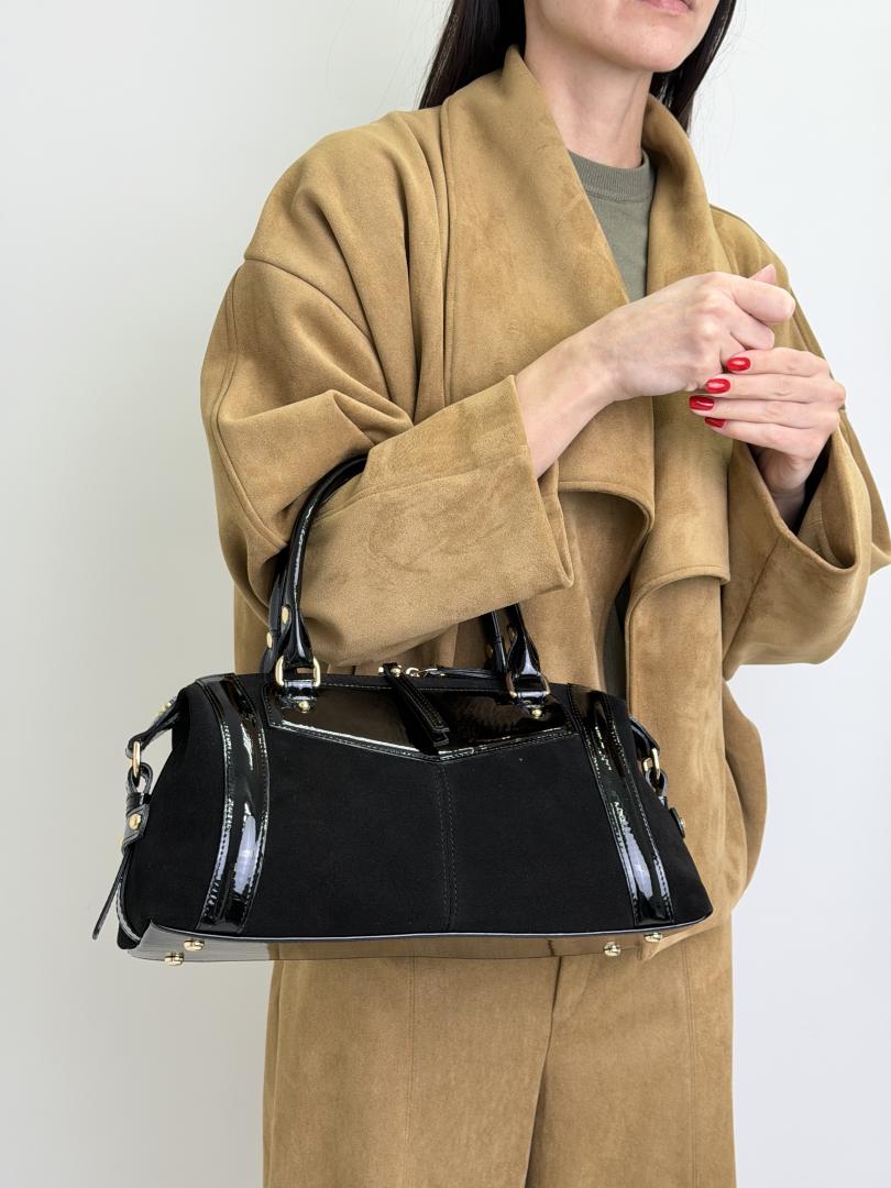 Сумка женская кожаная черная FM1756E