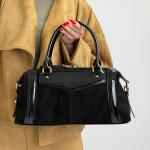 Сумка женская кожаная черная FM1756E