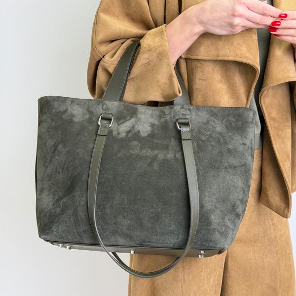 Сумка женская кожаная оливковая FM1795A